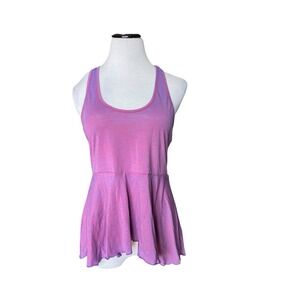 Y2K Flowy Swing Tank Top Size L Purple Ruffle Hem Boho Fairy Grunge Coquette Alt